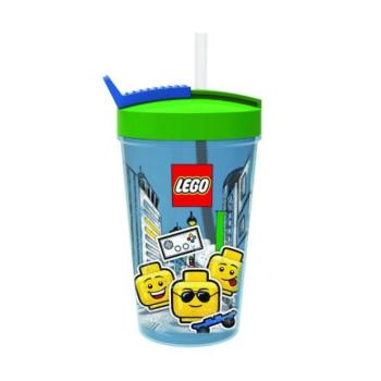LEGO® ICONIC Boy csésze szívószállal - kék/zöld kép