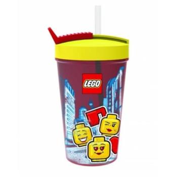 LEGO® ICONIC Lánypohár szívószállal - sárga/piros kép