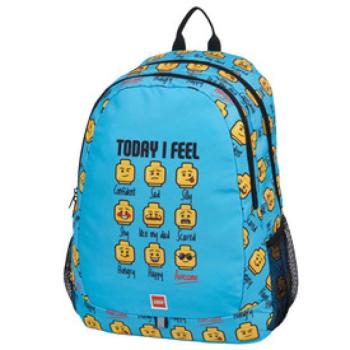 LEGO kék emojis iskolatáska kép