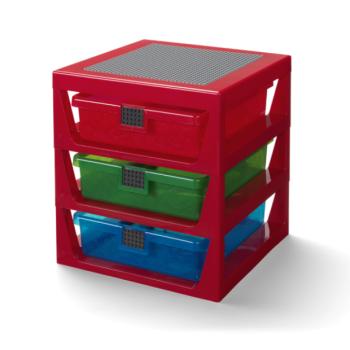 LEGO® szervező három fiókkal - piros kép