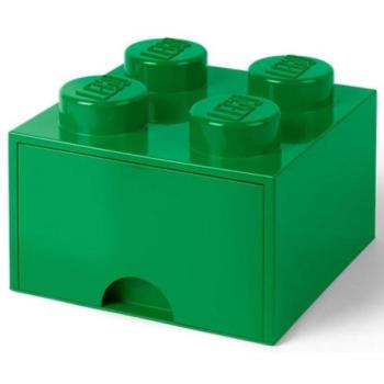 LEGO® tárolódoboz 4 - fiókkal, sötétzöld 250 x 250 x 180 mm kép