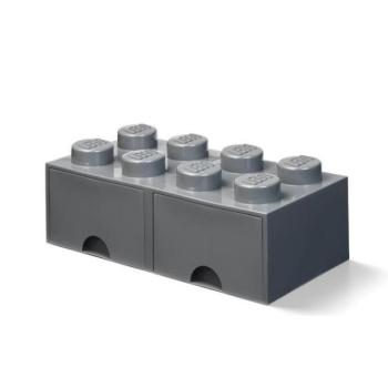 LEGO® tárolódoboz 8 - fiókkal, sötétszürke 250 x 500 x 180 mm kép