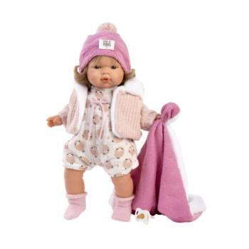 Llorens 38572 LOLA - élethű baba hangokkal és puha textil testtel - 38 cm kép