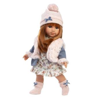 Llorens 53555 NICOLE - élethű baba puha textil testtel - 35 cm kép
