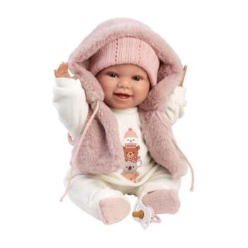 Llorens 63814 NEW BORN - élethű baba baba hangokkal és puha textil testtel kép