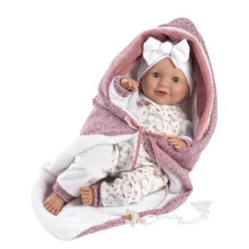 Llorens 74040 NEW BORN - villogó baba hangokkal és puha szövettesttel