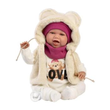 Llorens 74142 NEW BORN - élethű baba baba hangokkal és puha textil testtel kép