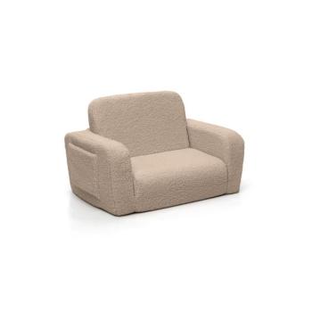 LUMI TEDDY gyermek összecsukható habszivacs fotel Szín: Light Beige