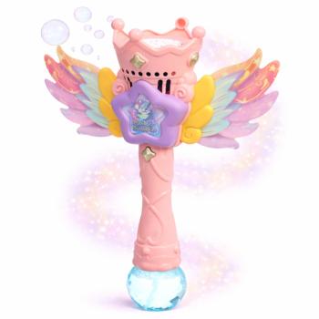 Magic Bubble tündér buborékfújó – LED-es világító buboréklövő pálca gyerekeknek, automata működéssel rózsaszín (BBJ) kép