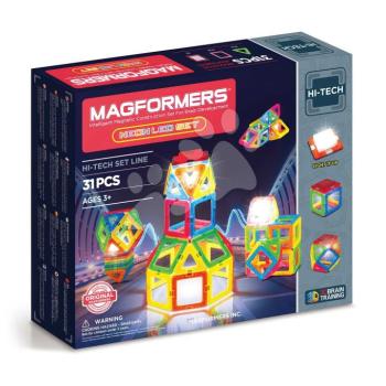 Mágneses építőjáték Neón fények Neon Led Set Hi-Tech Magformers elektronikus 31 részes kép