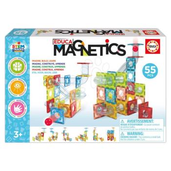 Mágneses építőjáték Pályák Magnetics Stem Tracks Educa 55 színes elem kép