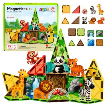 Mágneses építőjáték Zoo 27 darabos kép