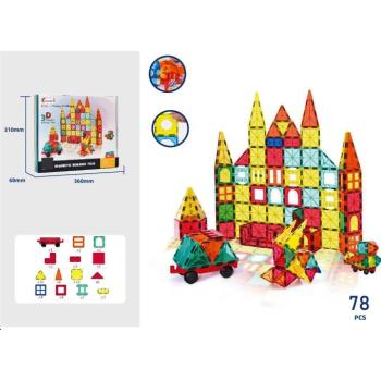 Mágneses építőkocka autóval 78 darab MT1504 kép