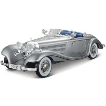 Maisto - 1936 Mercedes-Benz 500 K Type Specialroadster, metálszürke, 1:18 kép