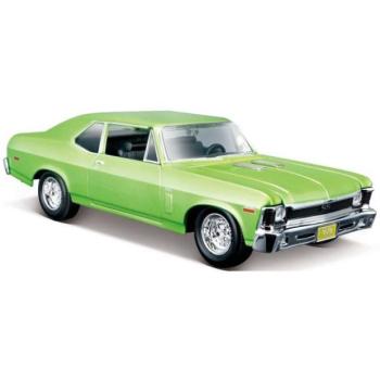 Maisto - 1970-es Chevrolet Nova SS, metál világoszöld, 1:24 kép
