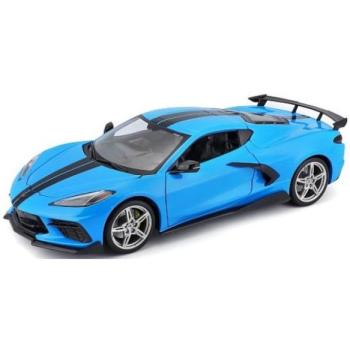 Maisto - 2020 Chevrolet Corvette Stingray Coupe (High Wing), kék, 1:18 kép