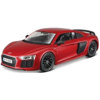 Maisto - Audi R8 V10 Plus, metál piros, futószalag, 1:24 kép