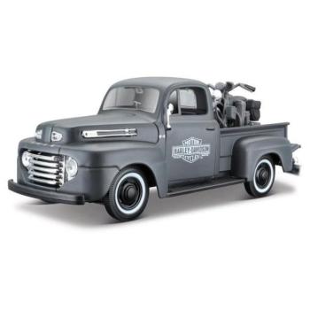 Maisto - Harley-Davidson Egyedi, 1948 Ford F-1 Pickup + 1:24 1942 WLA Flathead, 1:24 kép