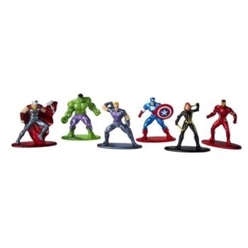 Marvel Avengers Fém gyűjtői nanofigurák 1,65", 6 darabos készlet