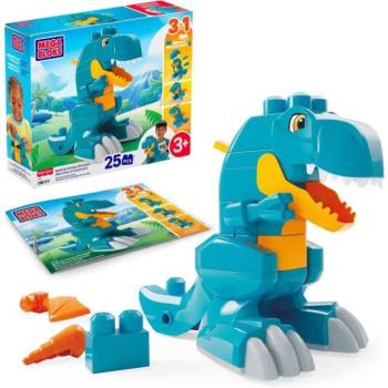 Mattel MEGA BLOKS Fisher-Price 3 az 1-ben építőkészlet dinoszaurusszal T-Rexszel