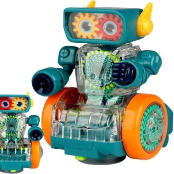 Mechanikus interaktív fogaskerék robot színes világító zenés lámpás játék kicsiknek (BBJ) kép