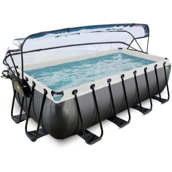 Medence búrával és homokszűrős szívattyúval Black Leather pool Exit Toys acél szerkezet 400*200*100 cm fekete 6 évtől kép