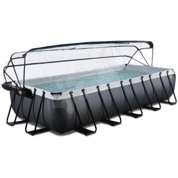 Medence búrával és homokszűrős szivattyúval Black Leather pool Exit Toys acél szerkezet 540*250*100 cm fekete 6 évtől kép