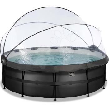 Medence búrával és homokszűrős vízforgatóval Black Leather pool Exit Toys kerek acél medencekeret 450*122 cm fekete 6 évtől kép