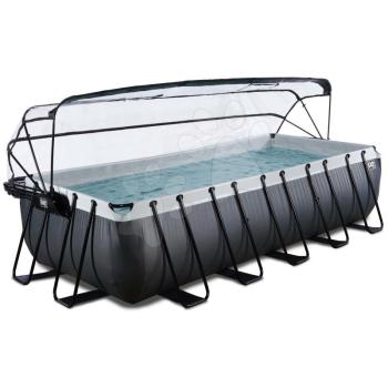 Medence búrával homokszűrős vízforgatóval és hőszivattyúval Black Leather pool Exit Toys acél medencekeret 540*250*122 cm fekete 6 évtől kép