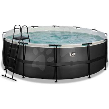 Medence homokszűrős vízforgatóval Black Leather pool Exit Toys kerek acél medencekeret 427*122 cm fekete 6 évtől kép