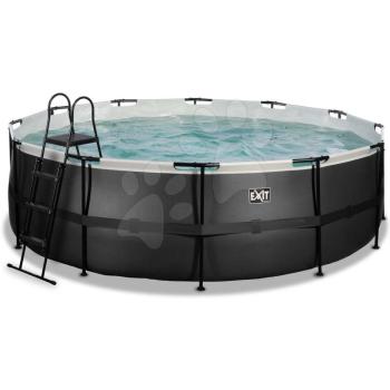 Medence homokszűrős vízforgatóval Black Leather pool Exit Toys kerek acél medencekeret 450*122 cm fekete 6 évtől kép