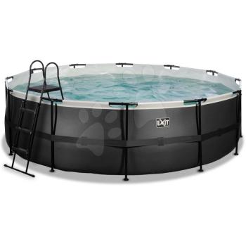 Medence homokszűrős vízforgatóval Black Leather pool Exit Toys kerek acél medencekeret 488*122 cm fekete 6 évtől kép