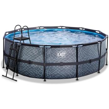 Medence homokszűrős vízforgatóval Stone pool Exit Toys kerek acél medencekeret 427*122 cm szürke 6 évtől kép