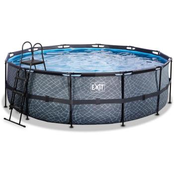 Medence homokszűrős vízforgatóval Stone pool Exit Toys kerek acél medencekeret 450*122 cm szürke 6 évtől kép