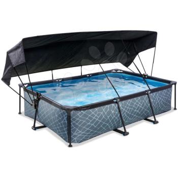 Medence napellenzővel és szivattyúval Stone pool Exit Toys acél medencekeret 300*200 cm szürke 6 évtől kép