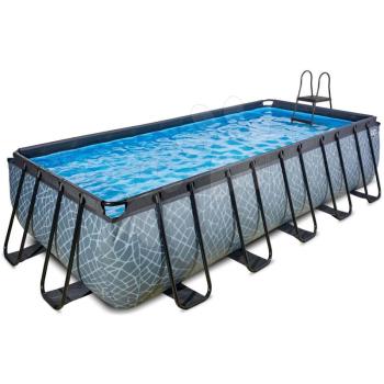 Medence szűrős szivattyúval Stone pool Exit Toys acél medencekeret 540*250*122 cm szürke 6 évtől kép