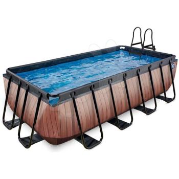 Medence szűrővel Wood pool Exit Toys acél medencekeret 400*200*100 cm barna 6 évtől kép