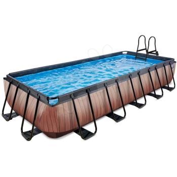 Medence szűrővel Wood pool Exit Toys acél medencekeret 540*250*100 cm barna 6 évtől kép