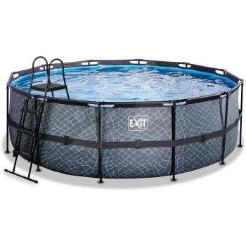 Medence vízforgatóval Stone pool Exit Toys kerek acél medencekeret 427*122 cm szürke 6 évtől
