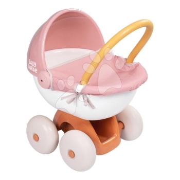 Mély babakocsi textillel Pram Soft Baby Nurse Smoby 42 cm játék babának 54 cm magas ergonómikus tolókarral 18 hó-tól kép
