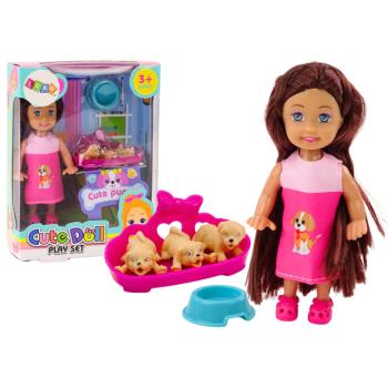 Mini baba hosszú haj ruha három kutya ágy kép