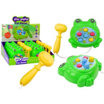 Mini játék Whack-A-Mole béka kalapáccsal a zöld zsinóron kép
