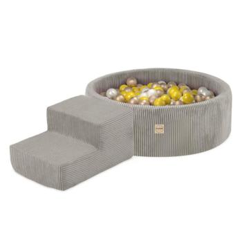 Mini játszótér száraz medencével, 90 × 30 cm-es lépcsővel és 200 labdával, bézs színű kép