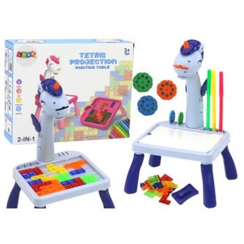 Mini projektor asztal Tetris 2in1 unikornis kék kép