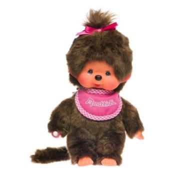Monchhichi Moncsicsi lány rózsaszín előkével 20cm kép