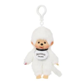 Monchhichi Moncsicsi színek fehér fiú műanyag kampóval 14cm kép