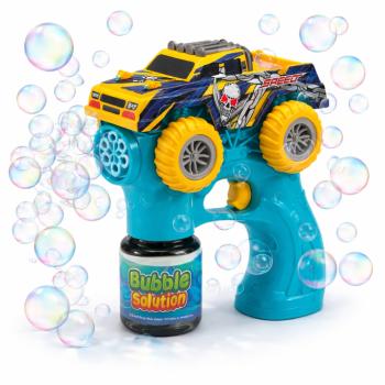 Monster truck buborékfújó pisztoly – elemes automata szappanbuborék játék gyerekeknek (BBJ) kép