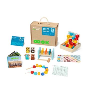 Montessori doboz XXL 5 az 1-ben 55 darabos 19 hónapos kortól Motoros Tanulás Kalapálás Behelyezés kép