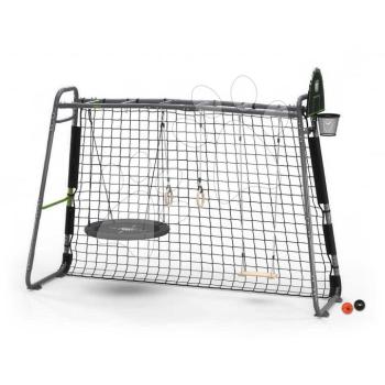 Multifunkciós fitneszközpont focihálóval GetSet Monkeybar MB305 Grey Exit Toys gimnasztikai gyűrűkkel kosárlabdával és hintákkal acélvázzal kép