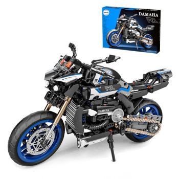 Műszaki építőkészlet motorkerékpár Damaha 1:8 820 darab kék MT1614 kép